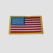 American Flag Patch with Gold Border