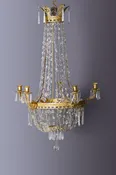 19th Century French Gilt Bronze & Crystal Candle Chandelier