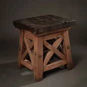 BLUE STONE TOP ARTISANAL PEDESTAL TABLE — INNER GARDENS
