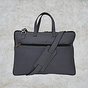 ARDAN Genuine Leather 15Inch Laptop Sleeve Bag Sleek Design Office Bag Grey Color AL12D