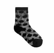 7DAYSSOCKS Women's Black Cotton/Spandex Sheer Polka Dot Socks