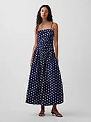 Poplin Drop-Waist Maxi Dress
