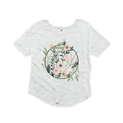 Floral Hoop Flowy Graphic Tee - Vintage White - 24pk