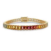 14k Ombré Rainbow Baguette Tennis Bracelet