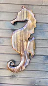 Cape Cod Hand-Carved Wooden Seahorse Wall Art – Coastal Beach House Decor by D.Q.R.