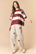 all star attitude striped sweatshirt - red brown