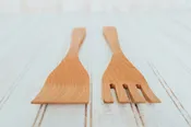14" Cherry Salad Servers w/ Bee's Oil Finish