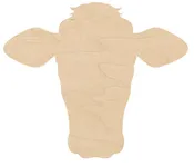 10.5" x 12" Cow Head Paintable Maple Wood Shape