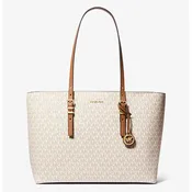 Michael Kors Quinn Large East West Top Zip Tote - Vanilla with Acorn
