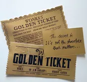 Chocolate Factory Golden Tickets (set of 3)