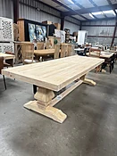 8' WHITE WASH ELM DINING TABLE
