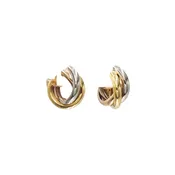 18K Tri-color Gold Trinity Hoop Earrings by Cartier