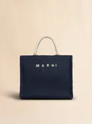 Petit sac cabas effet raphia bleu