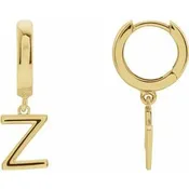 Alphabet block letter huggie earring