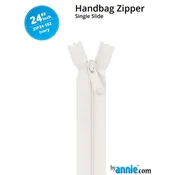 24" wide Handbag Zipper - Ivory
