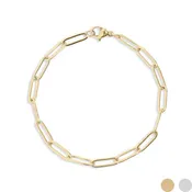 18K Gold PVD Over Stainless Steel Paperclip Chain Bracelet