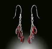 3 Drop Garnet Earrings