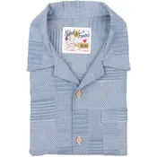 Aloha Shirt - Dobby Patchwork - Pale Blue