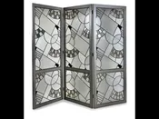 (Attributed to) Louis Barillet three-panel screen (#1660) — Calderwood Gallery is a world class resource for original French Art Deco furniture. Works by Maurice Dufrene, Jacques Adnet, Ruhlmann, Jallot, Follot, Arbus, Leleu, Dominuque, Subes, Sue et Mare. Art Nouveau, decorative arts, iron works.