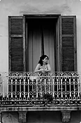 2009 “Balcony” Contemporary Black and White Photography, metal digital by Maria Grazia Facciolà