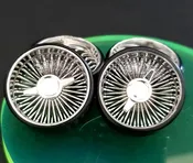 1/24 - 1/18 SUPER SPOKES FAT CAP K/O LOWRIDER SPOKED Rim & ULTRA LOW PRO Tire Set Chrome