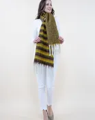 2 Tone Stripe Scarf - BLACK (Pack of 6)