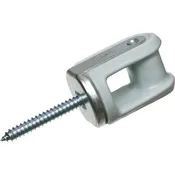 Wire Holder With Rivet, 3/8 x 2-1/2" Lag Screw, Porcelain/Steel