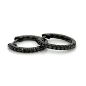 0.11ct tw Black Diamond Huggie Earrings