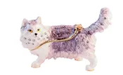 Beautiful Cat Trinket Box Made with Austrian Crystals & Enamel