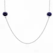 4.46 ct Round Tanzanite Necklaces with – cttw Diamond in 14K White Gold
