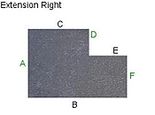 36 X 48 Extension Right NonStudded | Clear .125 Inch Vinyl