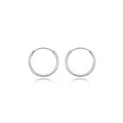 14 Karat White Gold Endless Hoop Earrings