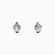 Solitaire Round Diamond 3 Prong Stud Earrings| 14K Gold | Bixlers®