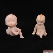 Lot of 2 VTG Bisque Piano Baby Cupie Figurines Crying Backside Bandage Lefton