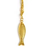 Fish - Beach Town - Small Paper Clip Chain Necklace - 18k Gold Plated 18 Inches