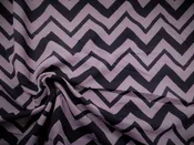 Bullet Printed Liverpool Textured Fabric 4 way Stretch Black Gray Chevron R50