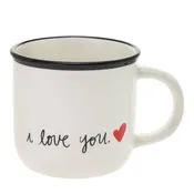14 Oz. Handwritten Heart Ceramic Mug Single I Love You