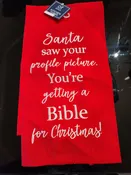 Santa saw your profile picture - Kitchen Towel