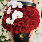 75 Roses Hat Box - Red