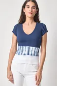 Bamboo Dye Short Sleeve V-Neck