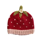 Addie Strawberry Hand-Knit Baby Hat