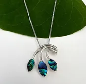 Abalone Leaves Sterling Necklace
