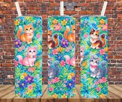 Canvas Paint Cats - Tumbler Wrap Transfer