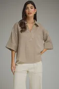 all my attention patterned shirt - brown