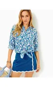 Sea View Linen Button Down Top Shell Collector