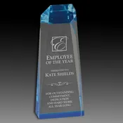 Acrylic Obelisk with Gold or Blue Accent