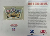 1984 NFL Pro Bowl Willabee & Ward Stat Card Patch