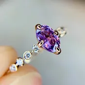 Alessandra 0.61ct Purple Sapphire Engagement Ring