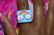Blue Rainbow Candy Ring — Alex Malay