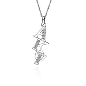 Alpha Kappa Psi Lavalier for Sweetheart - Sterling Silver; with 18" Silver Chain (P002)